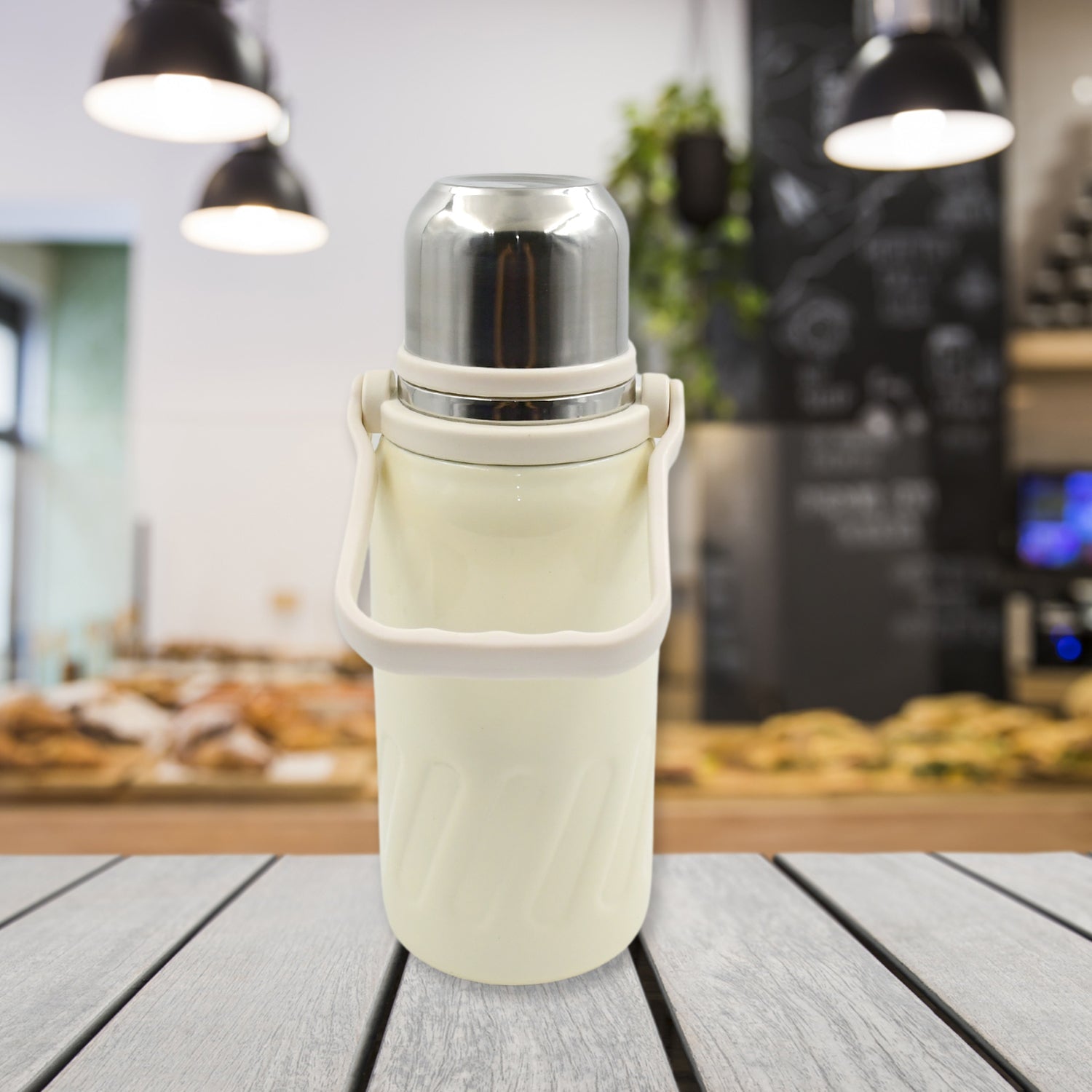 Stainless Steel Vacuum Insulated Water Bottle | Leak Proof Flask for Tea Coffee | With Steel Cup Stainless Steel Vacuum Insulated Water Bottle | Leak Proof Flask for Tea Coffee | With Steel Cup